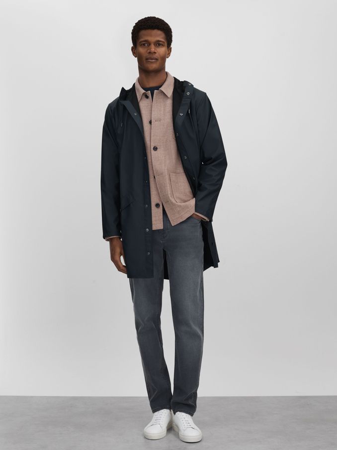 Buy Men s Blue Rains RAINCOAT Long Online Reiss UK