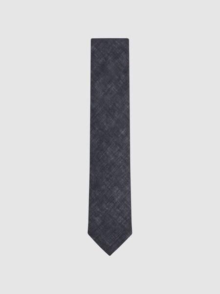 Linen Tie in Navy (D50988) | £25