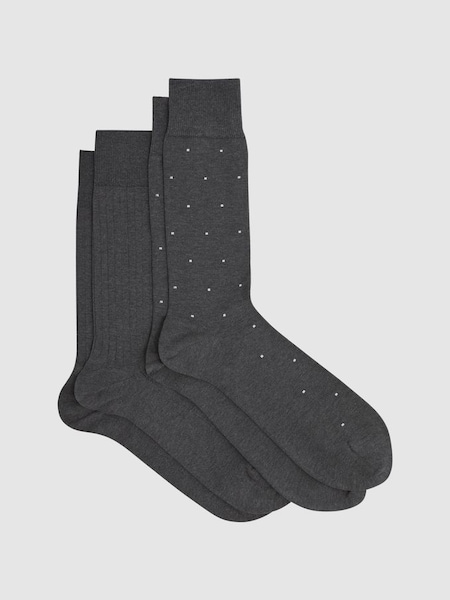 2 Pack of Socks in Charcoal (D50992) | £20