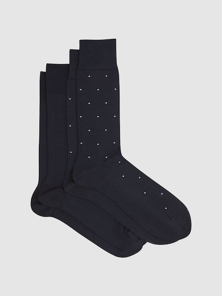 2 Pack of Socks in Navy (D50993) | £20