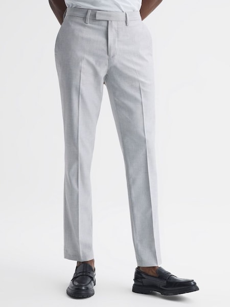 Slim Fit Trousers in Light Grey (D51020) | £60