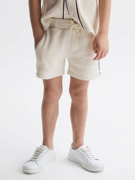 Junior Textured Drawstring Shorts in Ecru (D51030) | £20
