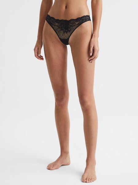 Calvin Klein Underwear Lace Thong in Black (D56825) | £25