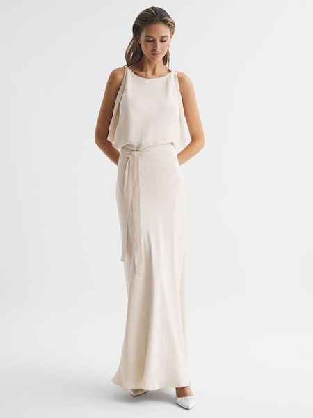 Cowl Neck Bridesmaid Maxi Dress in Ivory (D57956) | £120