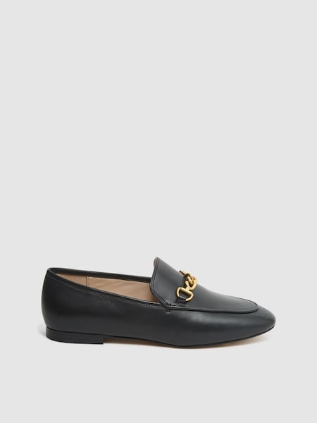 Chain Detail Loafers in Black (D58009) | £110