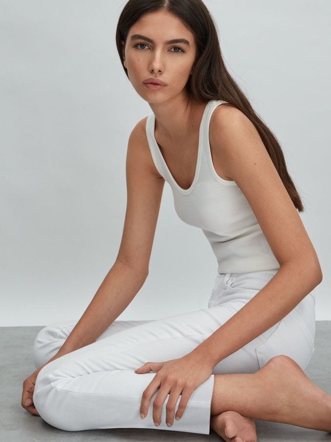 High rise white jean 2025