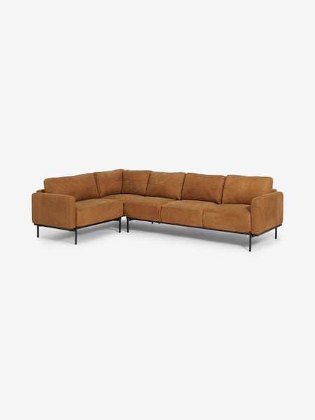 Jarrod Leather Left Hand Facing Corner Sofa in Tan Brown (D60712) | £2,999