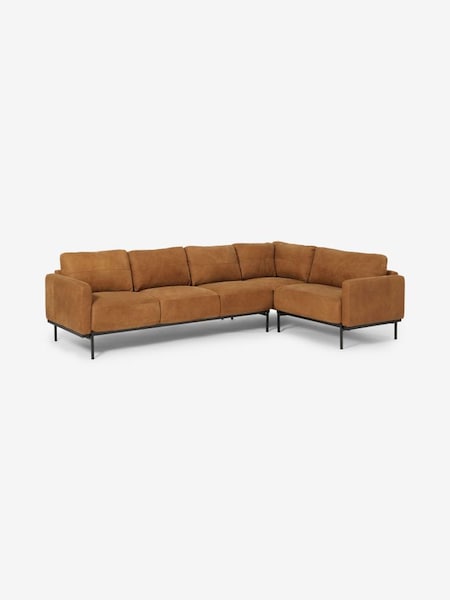 Jarrod Leather Right Hand Facing Corner Sofa in Tan Brown (D60720) | £2,999