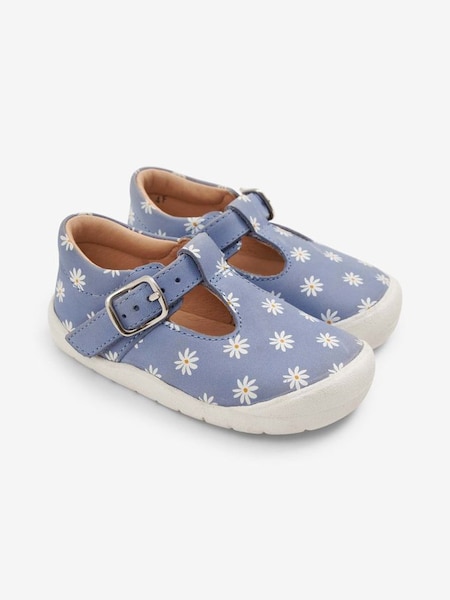 Start-Rite Blue Daisy T-Bar First Walker Shoes in Blue (D60911) | £17