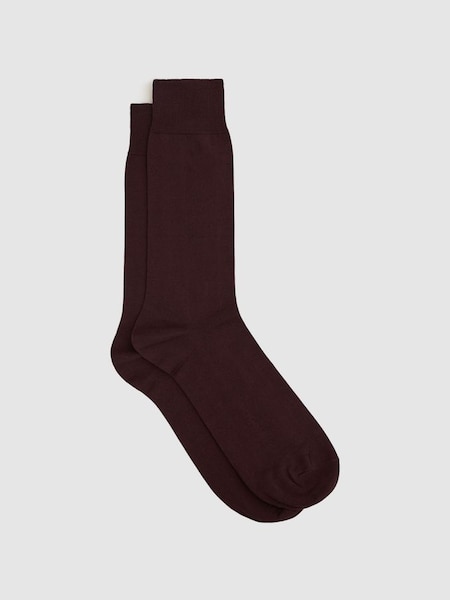 Mercerised Cotton Blend Sock in Bordeaux (D68920) | £12