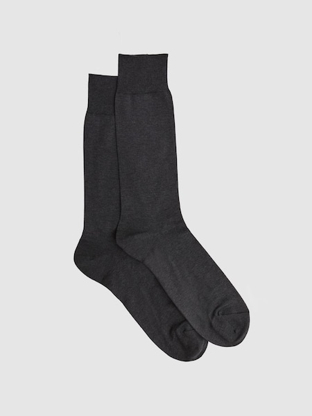 Mercerised Cotton Blend Sock in Mid Grey (D68922) | £12