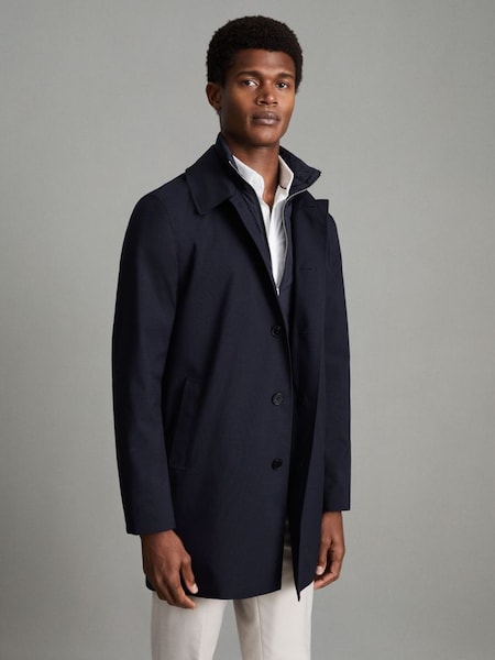 Jacket With Removable Funnel-Neck Insert in Navy (D68933) | £298