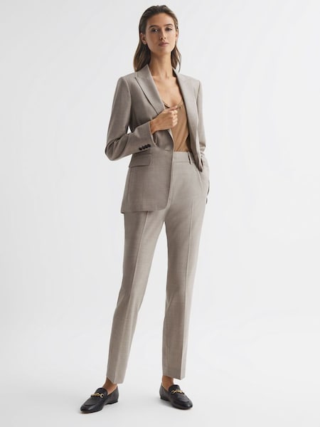 Straight Leg Tailored Trousers in Oatmeal (D68993) | £95