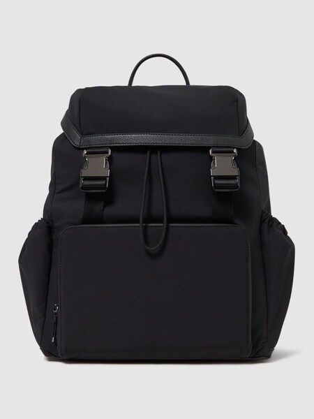 Leather Drawstring Backpack in Black (D70154) | £168