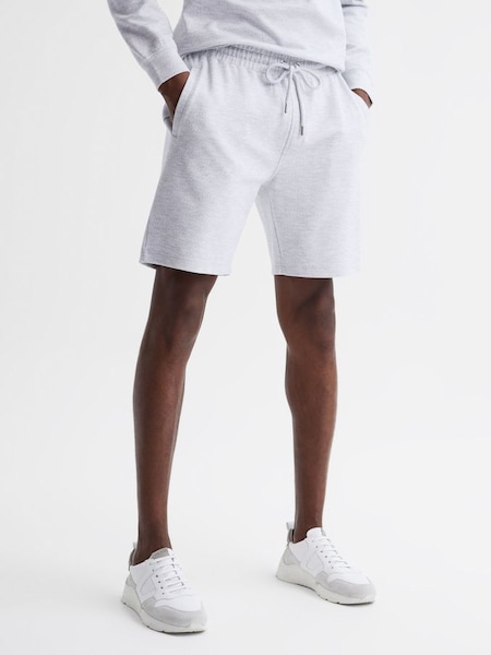 Textured Drawstring Shorts in Grey Melange (D70194) | £25
