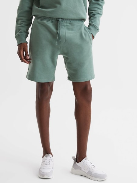 Garment Dye Jersey Shorts in Fern Green (D74793) | £35