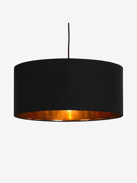 Oro Pendant Drum Lamp Shade in Black/Copper (D78408) | £49