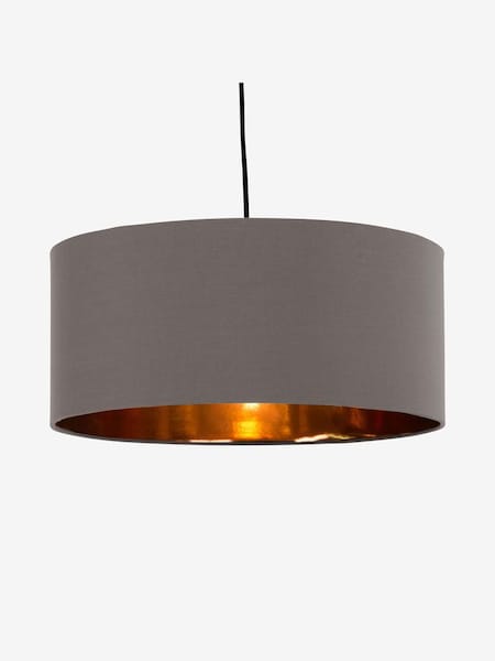 Oro Pendant Drum Lamp Shade in Grey/Copper (D78409) | £49