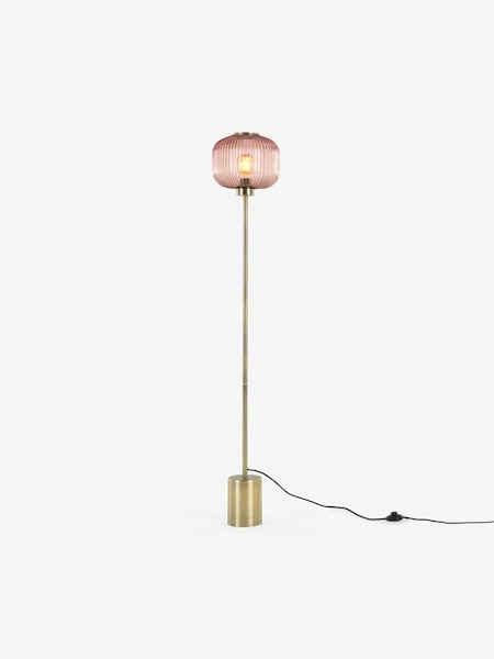 Briz Textured Glass Floor Lamp in Pink (D78424) | £179