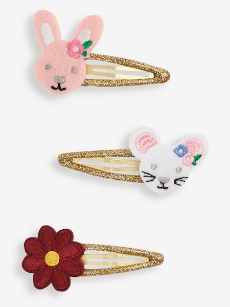 Pink 3-Pack Bunny Character Clips (D78615) | £7.50