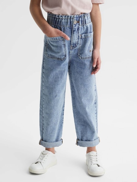 Junior High Rise Elasticated Jeans in Blue (D80058) | £45