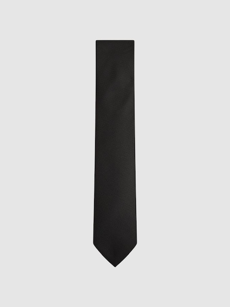 Textured Silk Tie in Black (D83077) | £28