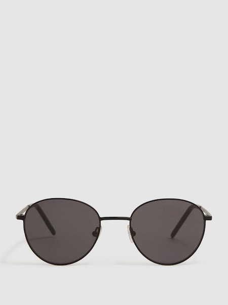 Paige Round Metal Frame Sunglasses in Black (D85472) | £95