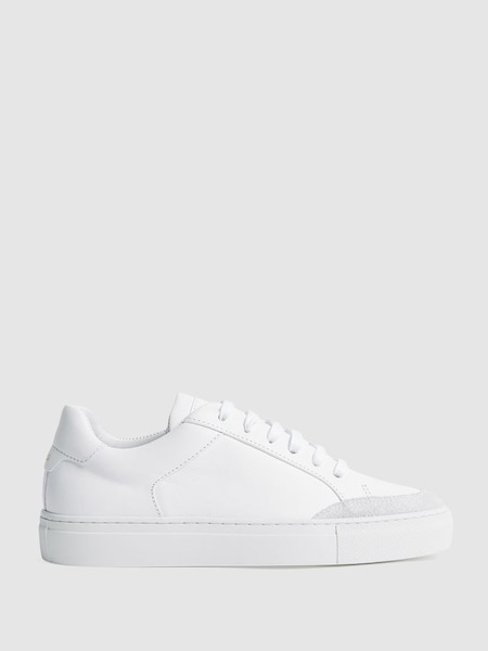 Leather Low Top Trainers in White (D85474) | £138