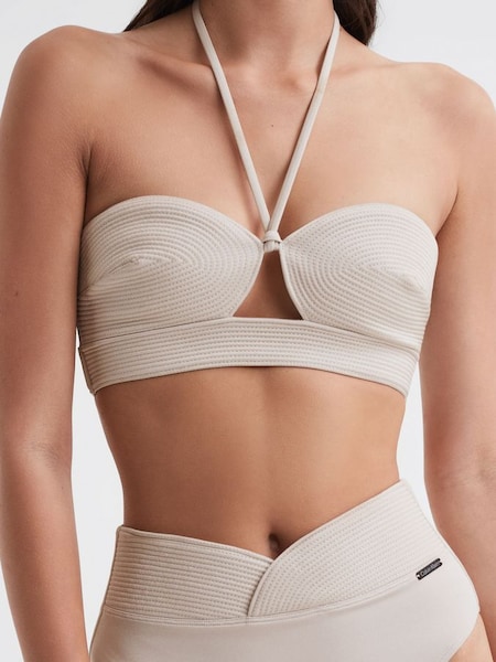 Calvin Klein Underwear Halterneck Bikini Top in Pale Stone (D85820) | £55