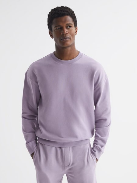 Oversized Garment Dye Sweatshirt in Lilac (D87083) | £45