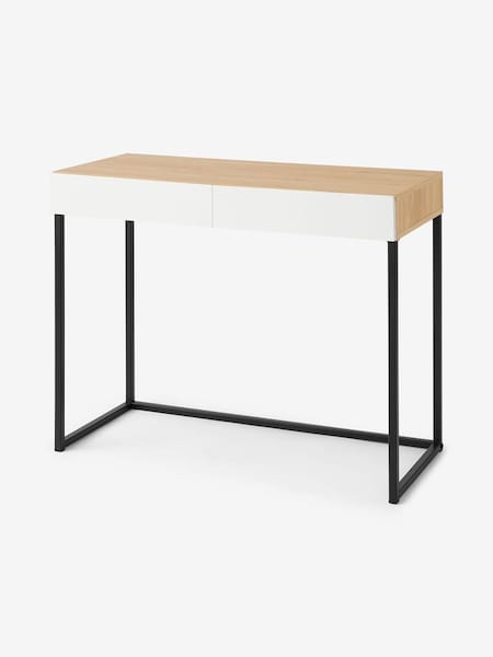 Hopkins Compact Desk in Oak Effect and White (D87295) | £199