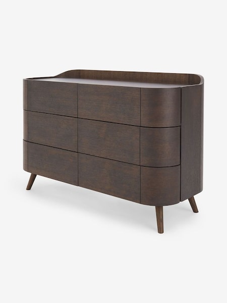 Odie Wide 5 Drawer Chest of Drawers in Dark Stain Oak (D87782) | £1,199