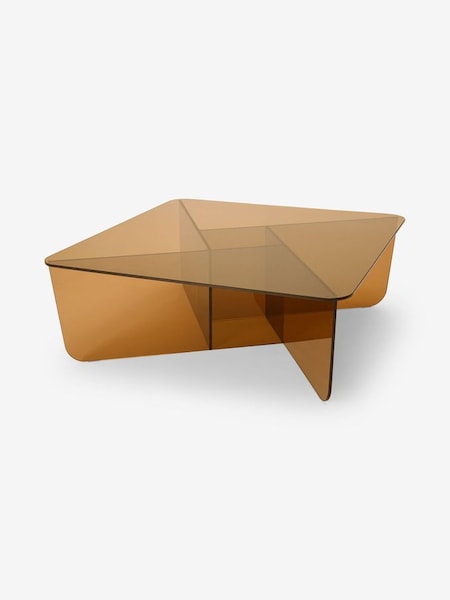 Oki Square Coffee Table in Caramel Glass (D87793) | £399