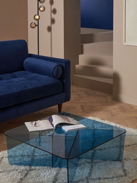 Oki Square Coffee Table in Blue Glass (D87794) | £399
