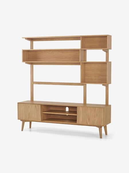 Wingrove Wide TV Shelving Unit in Oak (D87795) | £999