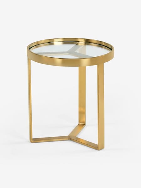 Aula Side Table in Brushed Brass/Glass (D87816) | £249