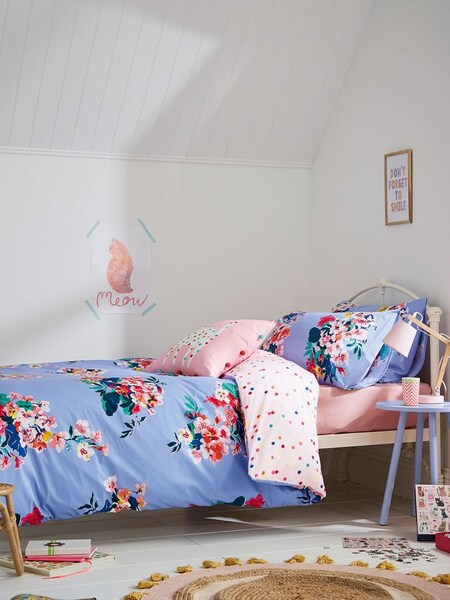 Blue Bakewell Floral Duvet Cover and Pillowcase Set (D89872) | £45 - £55