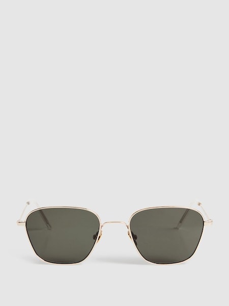 Monokel Eyewear Squared Sunglasses in Gold (D93453) | £120
