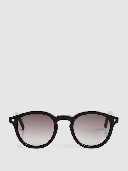 Monokel Eyewear Round Sunglasses in Black (D93456) | £120