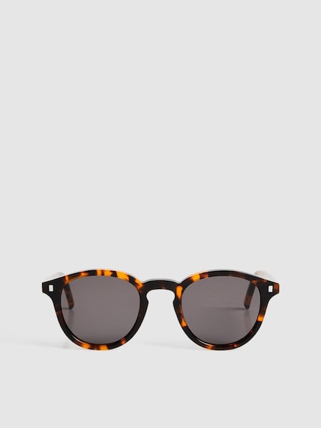 Monokel Eyewear Round Sunglasses in Tortoise (D93457) | £120
