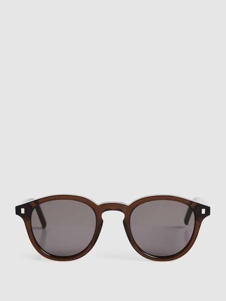 Monokel Eyewear Round Sunglasses in Brown (D93458) | £120