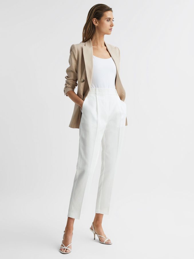 White linen trousers womens uk best sale