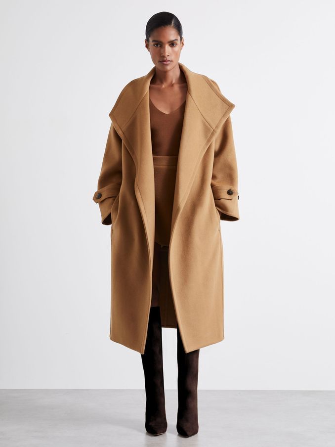 Camel Coats Brown Trench Coats Jackets for Ladies REISS