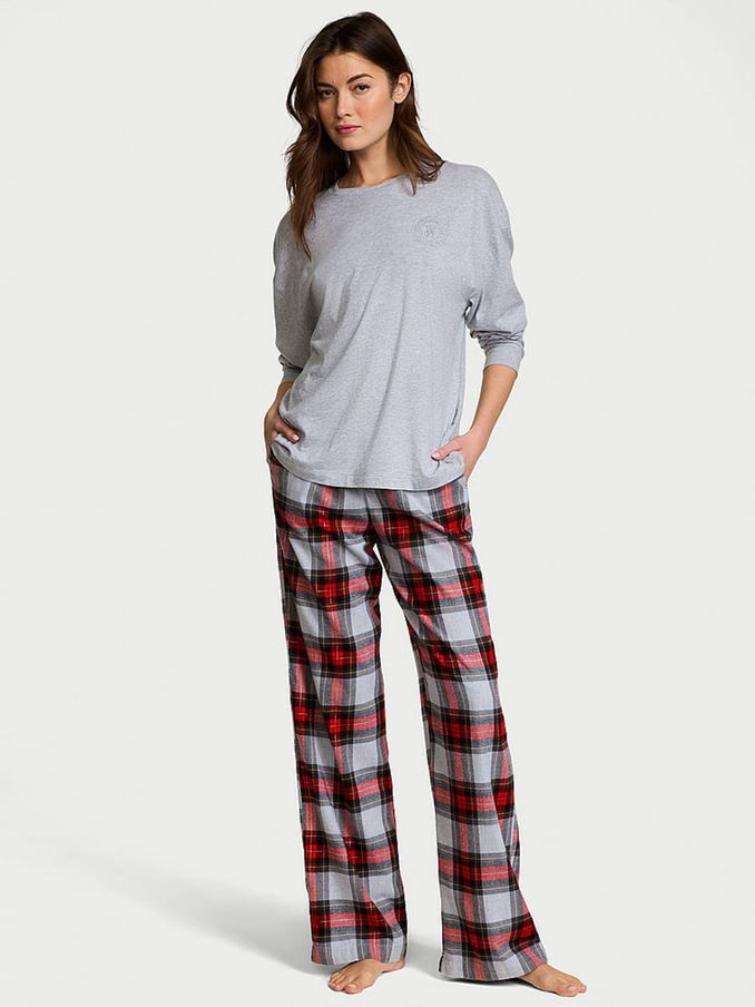 Buy Pyjamas Grey Check Tartan Label Online Victoria s Secret UK