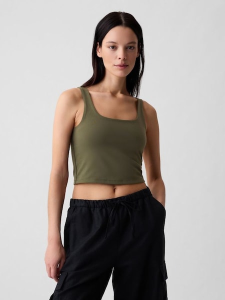 Green Compact Jersey Cropped Vest Top (E13336) | £18