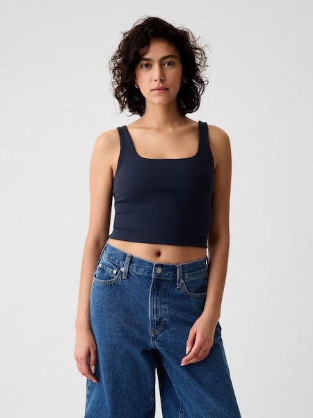 Blue Compact Jersey Cropped Vest Top (E13339) | £18