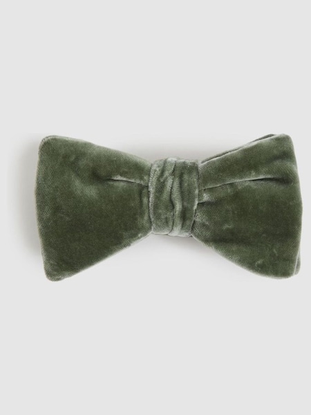 Velvet Bow Tie in Sage Green (E19918) | £68