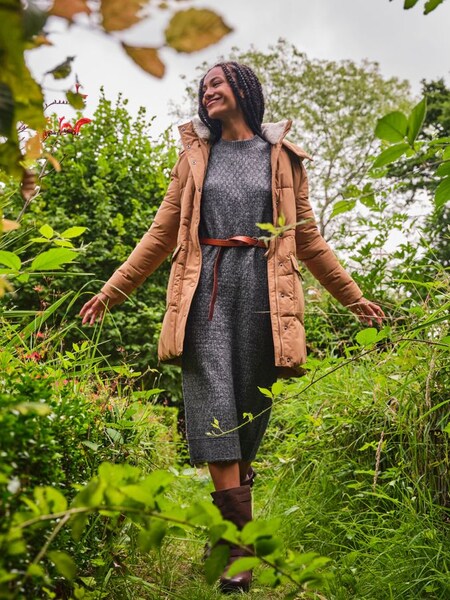 Nordisk-Flair Women Hooded Cardigan Oversized Cozy Knit Wool Blend Knee Length Layering Essential