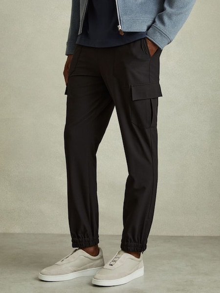 Hold Black Elasticated Cargo Trousers (E26629) | £118