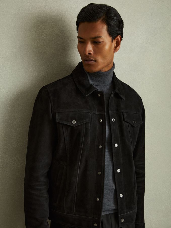 Reiss leather jacket sale clearance